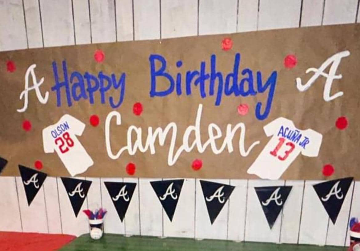 Birthday Banners, Hand Painted Banners, baseball banner, party banner, custom painted birthday banner
