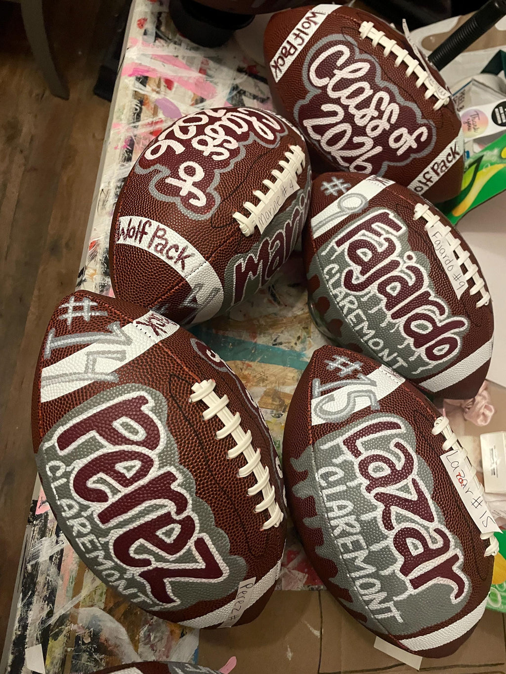 Football, Custom painted Football, Personalized football, custom sports logo football, coach gift, senior gift