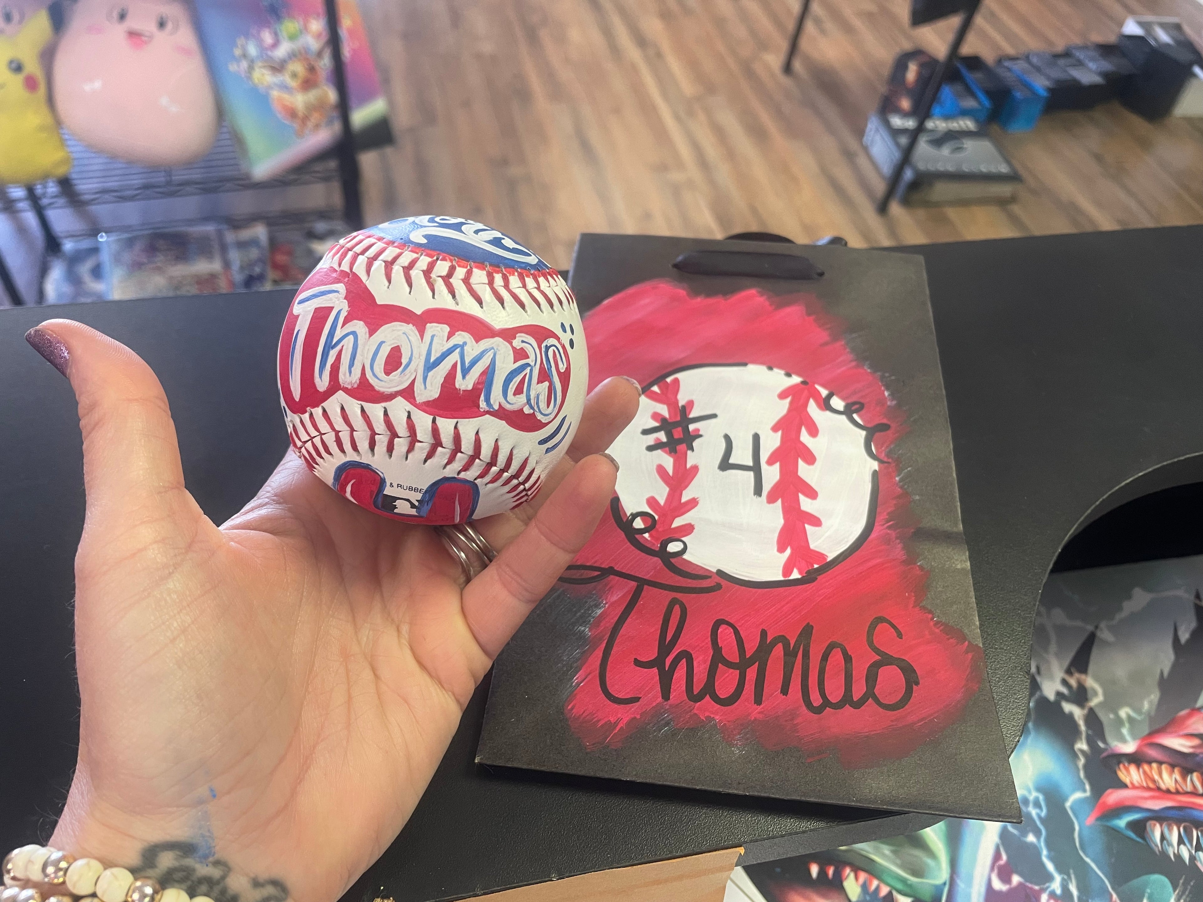 Customized Baseball, Personalized baseball or softball, Handpainted Baseball, custom sports logo softball, team name baseball or softball