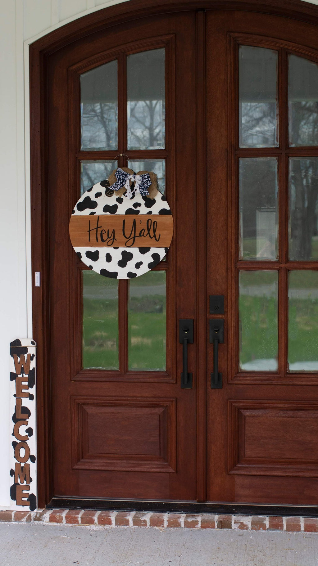 Cow print Door Hanger and porch leaner