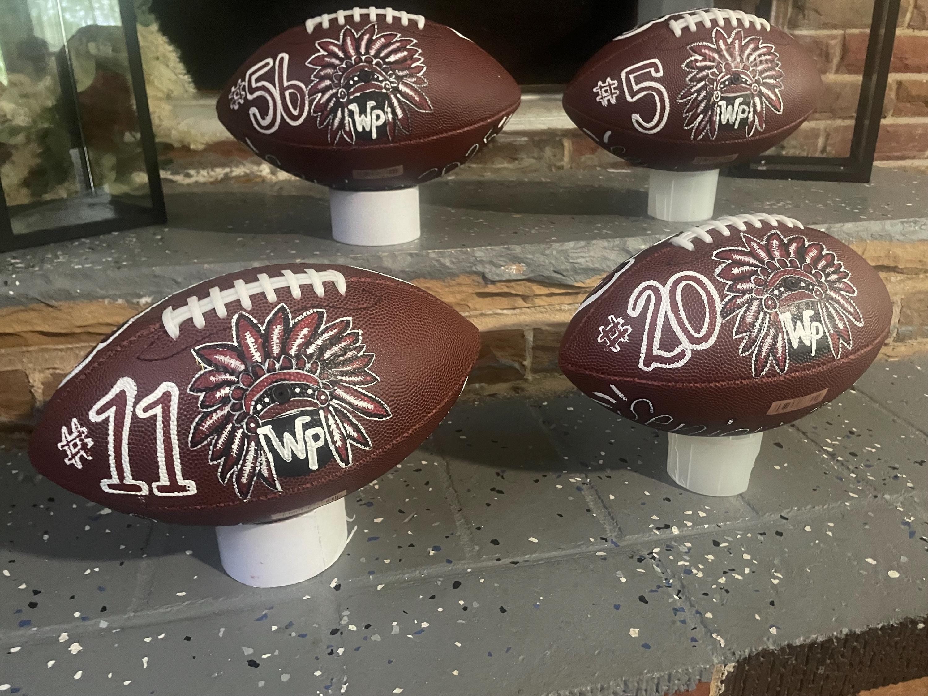 Football, Custom painted Football, Personalized football, custom sports logo football, coach gift, senior gift