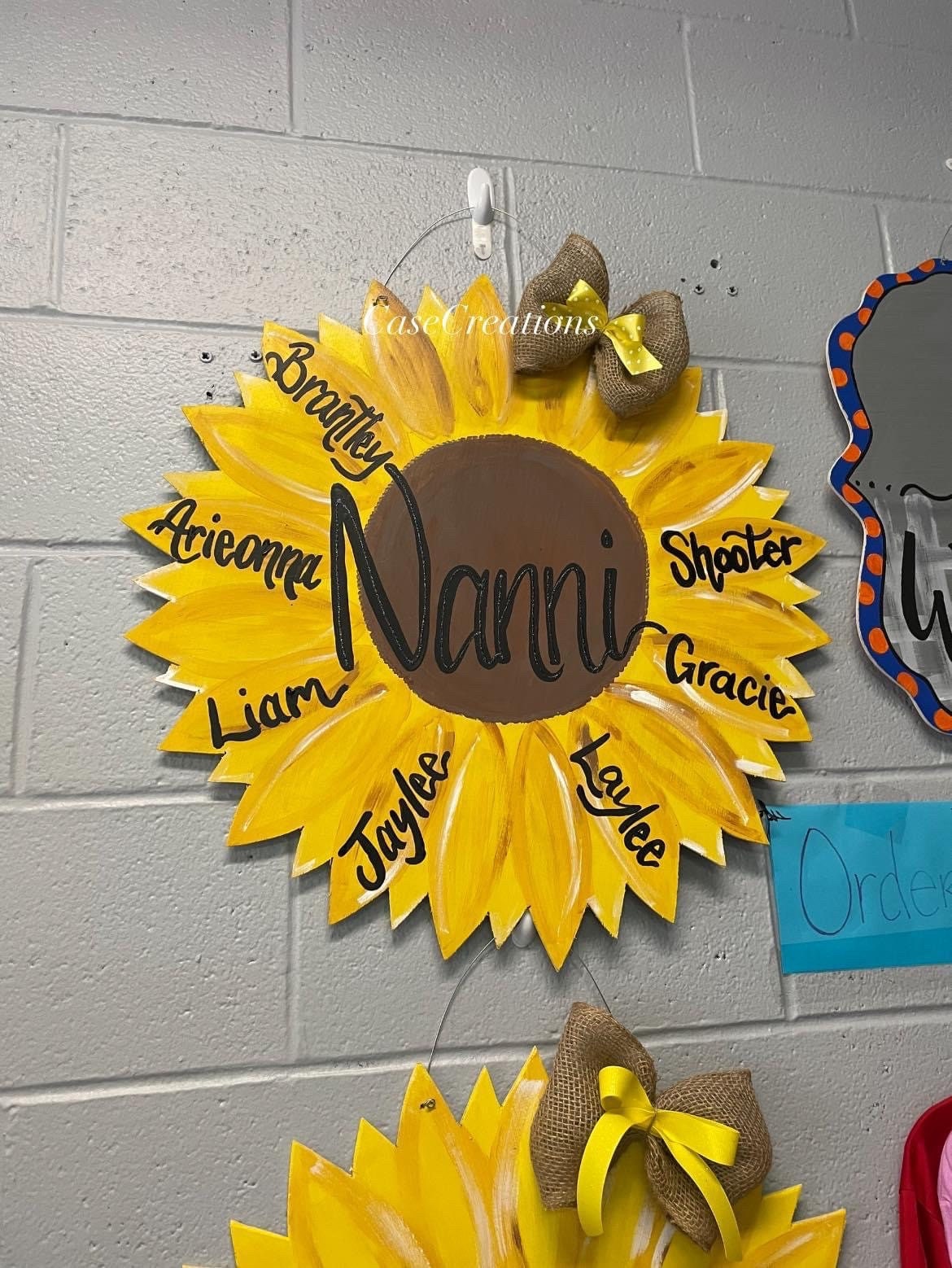 Mother’s Day Gift, Sunflower door hanger, Mimi, Grandma sunflower door hanger, bright sunflower door hanger,