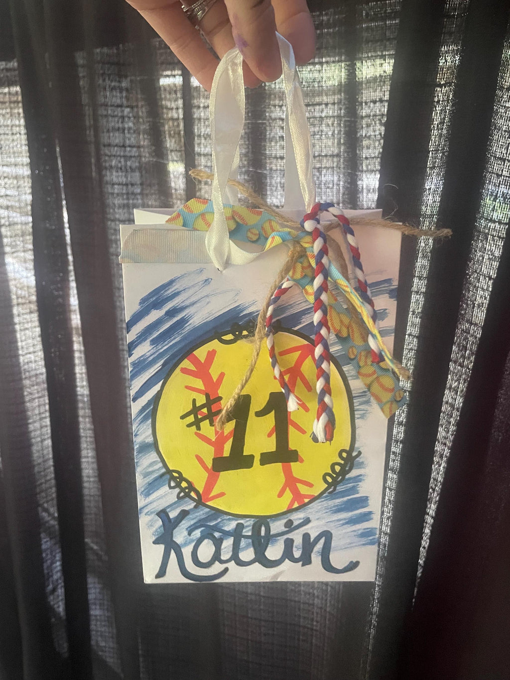 Softball team gift, senior gift, Customized Softball, Personalized softball, Handpainted softball, custom logo softball, team name