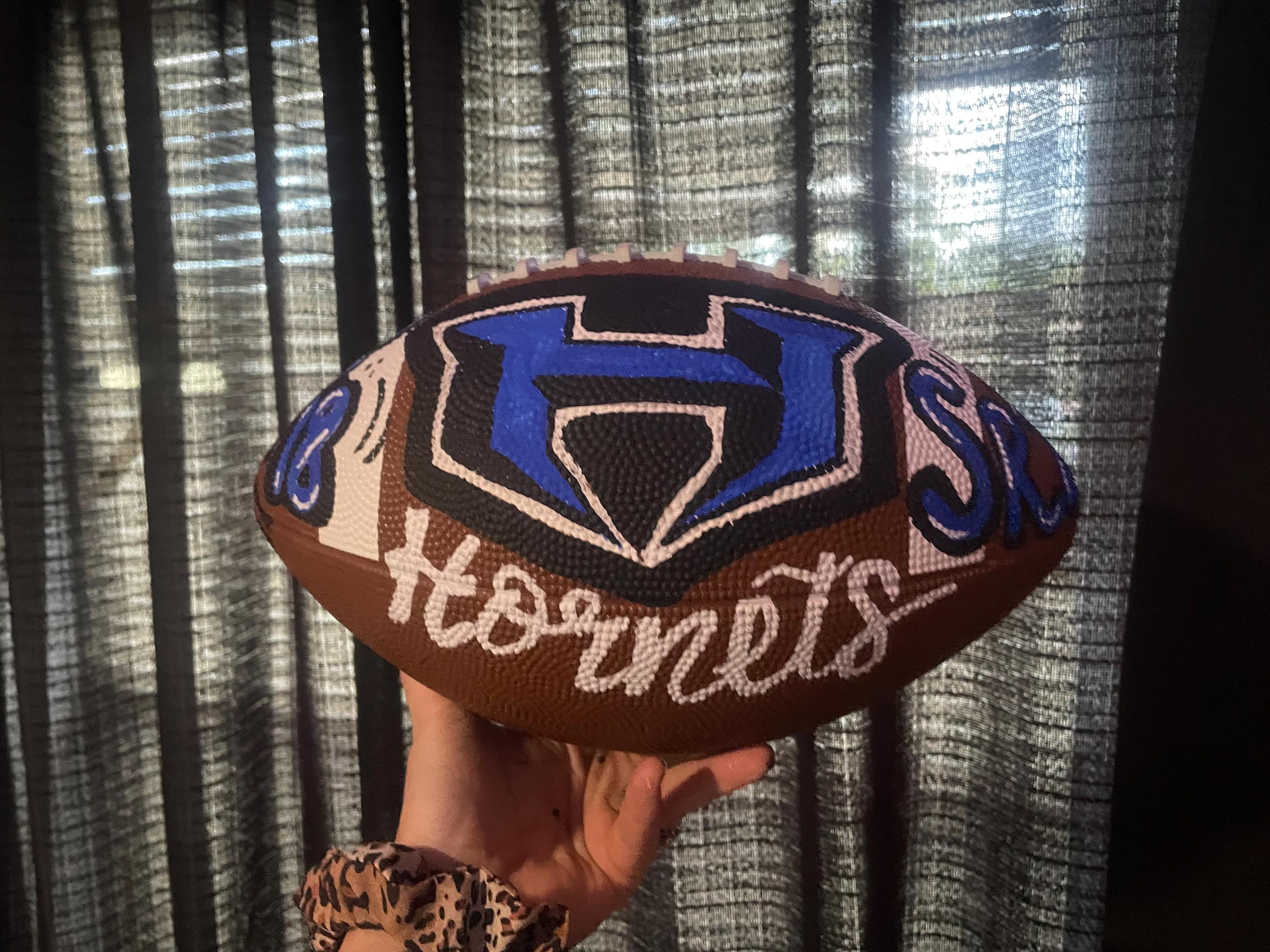Football, Custom painted Football, Personalized football, custom sports logo football, coach gift, senior gift