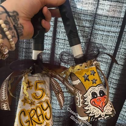 Painted cowbell, Custom cowbell for football games, football cowbell Personalized