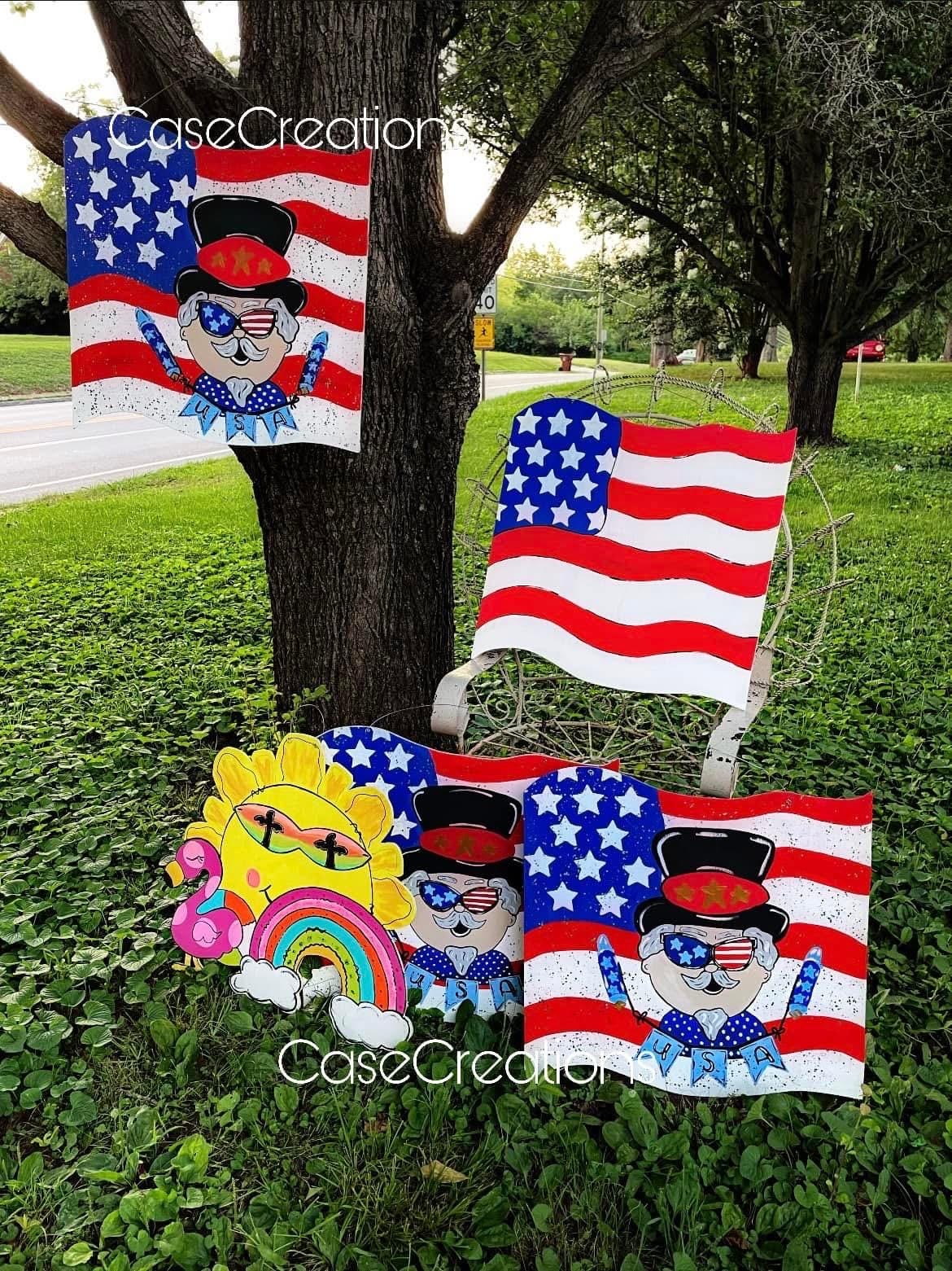Flag Door Hanger, 4th of July Door hanger, Patriotic Door Hanger, Red,White, Blue Door hanger, American Flag door Hanger