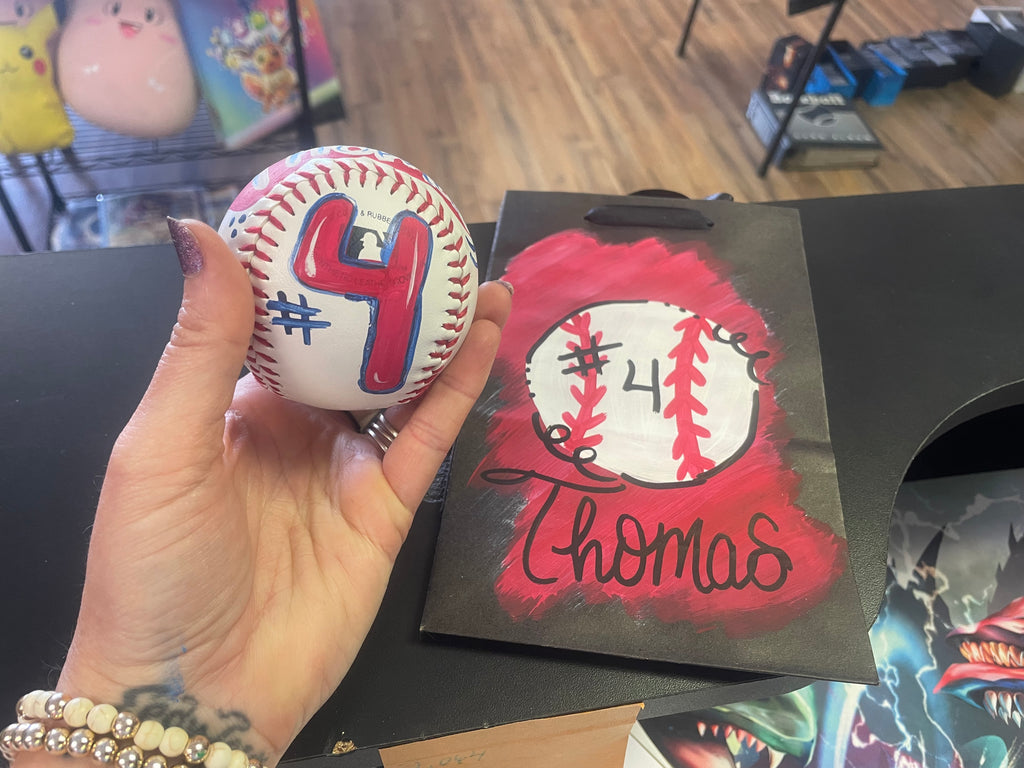 Customized Baseball, Personalized baseball or softball, Handpainted Baseball, custom sports logo softball, team name baseball or softball