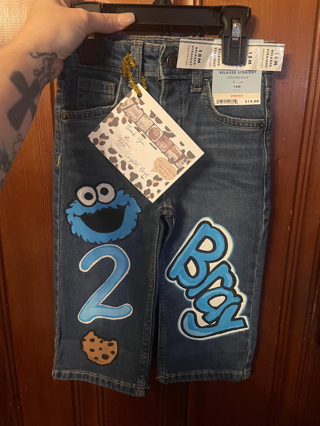 Birthday painted outfit, custom jeans, hand painted jeans, senior jeans, spirit jeans, u ship me the jeans- I paint and ship back