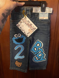 Birthday painted outfit, custom jeans, hand painted jeans, senior jeans, spirit jeans, u ship me the jeans- I paint and ship back