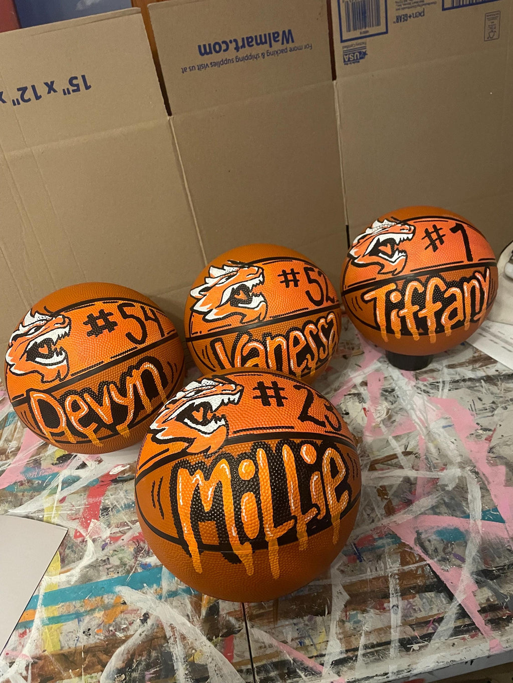 Handpainted Custom Basketball, Personalized Sports Gift, Team Logo