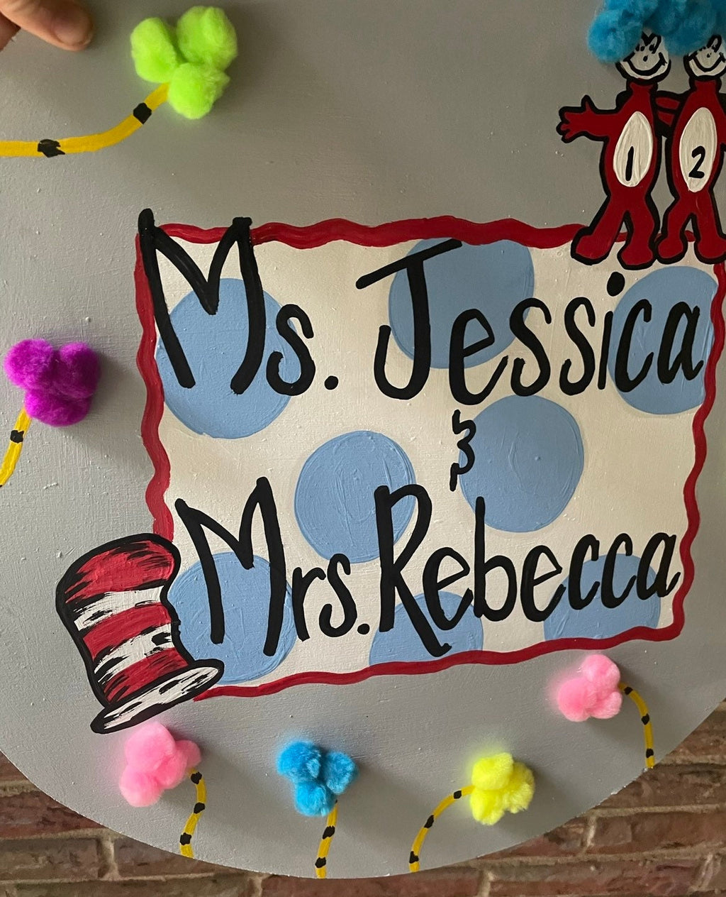 Teacher Door Hanger, Teacher Class sign, Teacher gift, Dr S. Door hanger, round door hanger.