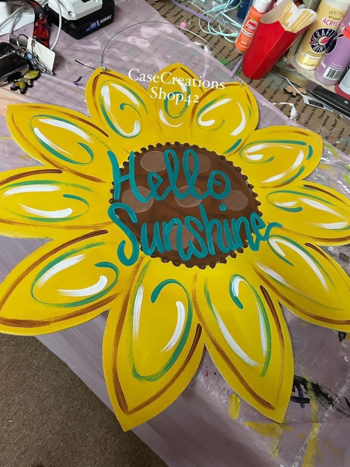 Mother’s Day Gift, Sunflower door hanger, Mimi, Grandma sunflower door hanger, bright sunflower door hanger,