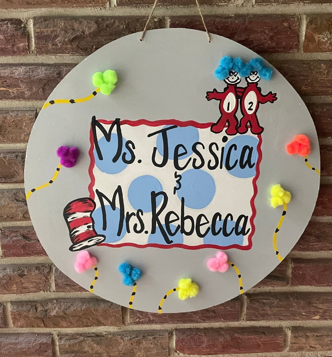Teacher Door Hanger, Teacher Class sign, Teacher gift, Dr S. Door hanger, round door hanger.