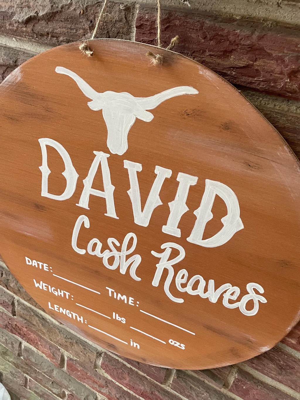 Handpainted Baby Boy Hospital Door Hanger, Western Theme