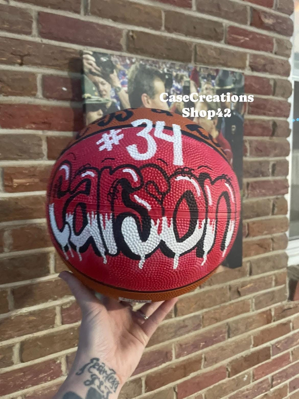Handpainted Custom Basketball, Personalized Sports Gift, Team Logo