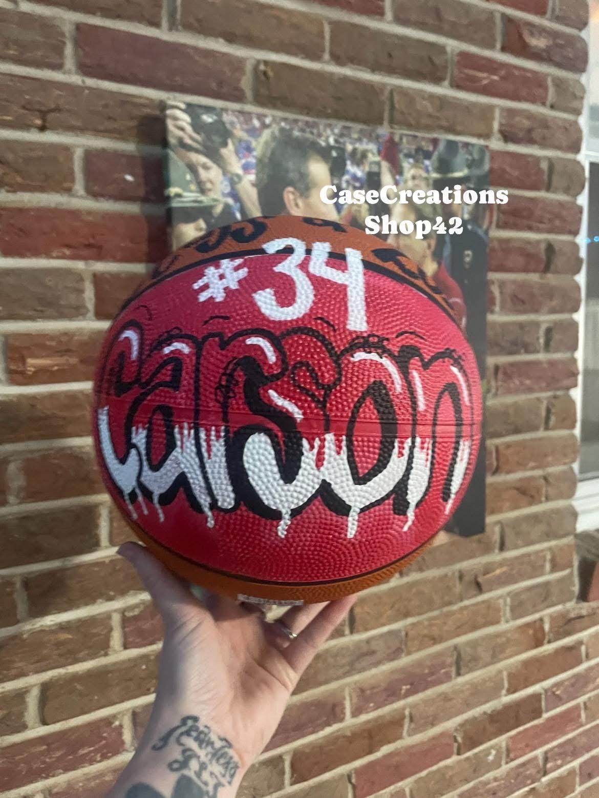 Handpainted Custom Basketball, Personalized Sports Gift, Team Logo