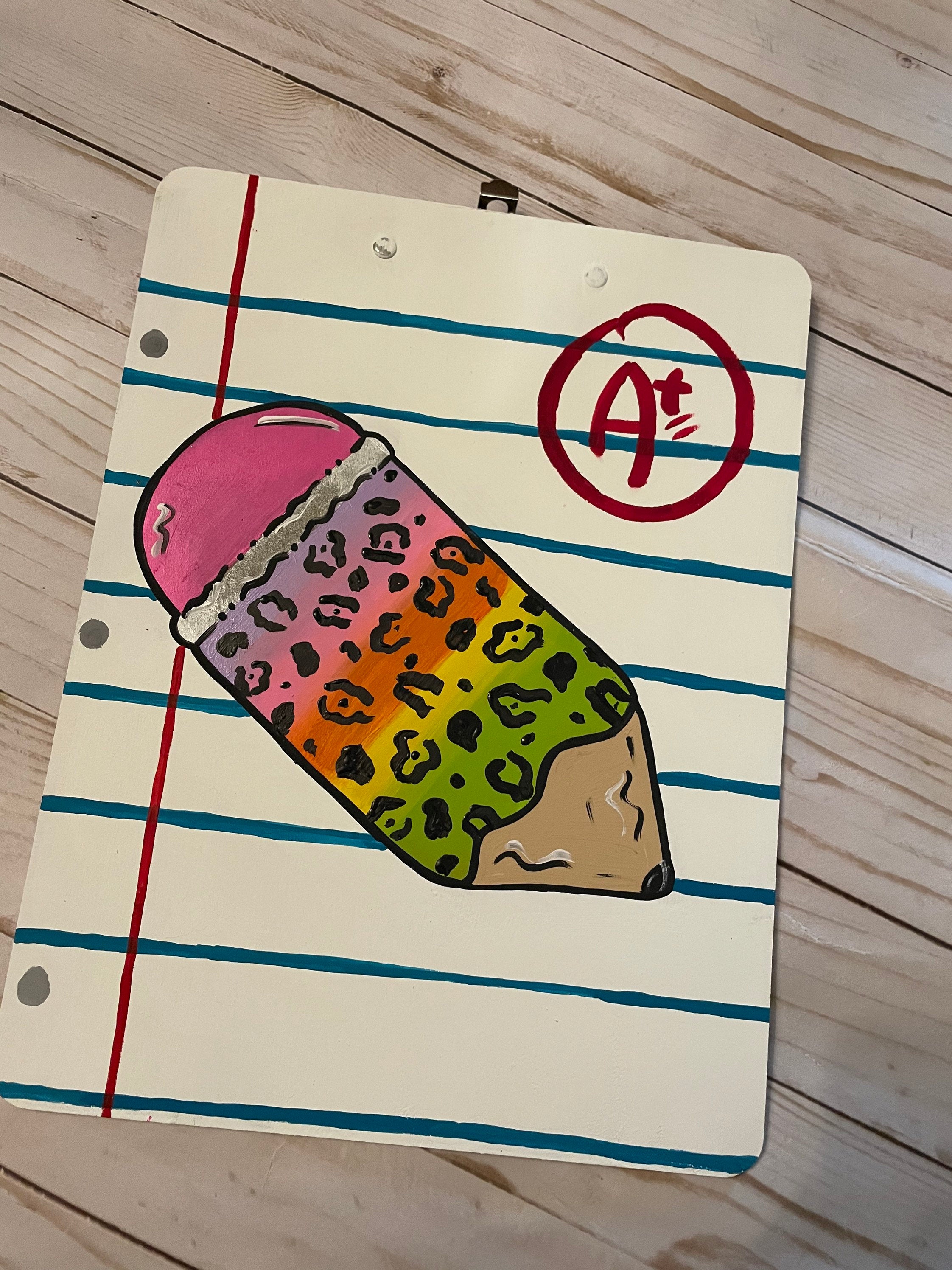 Hand Painted Teacher Clipboard, Custom Office Decor