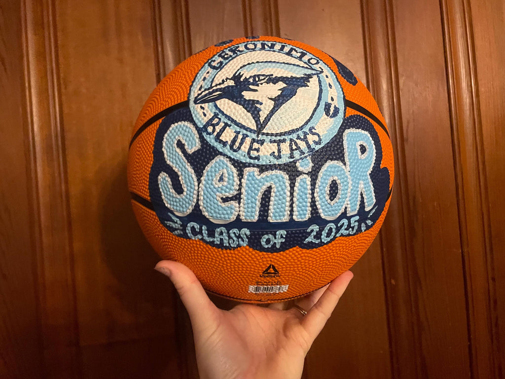 Handpainted Custom Basketball, Personalized Sports Gift, Team Logo