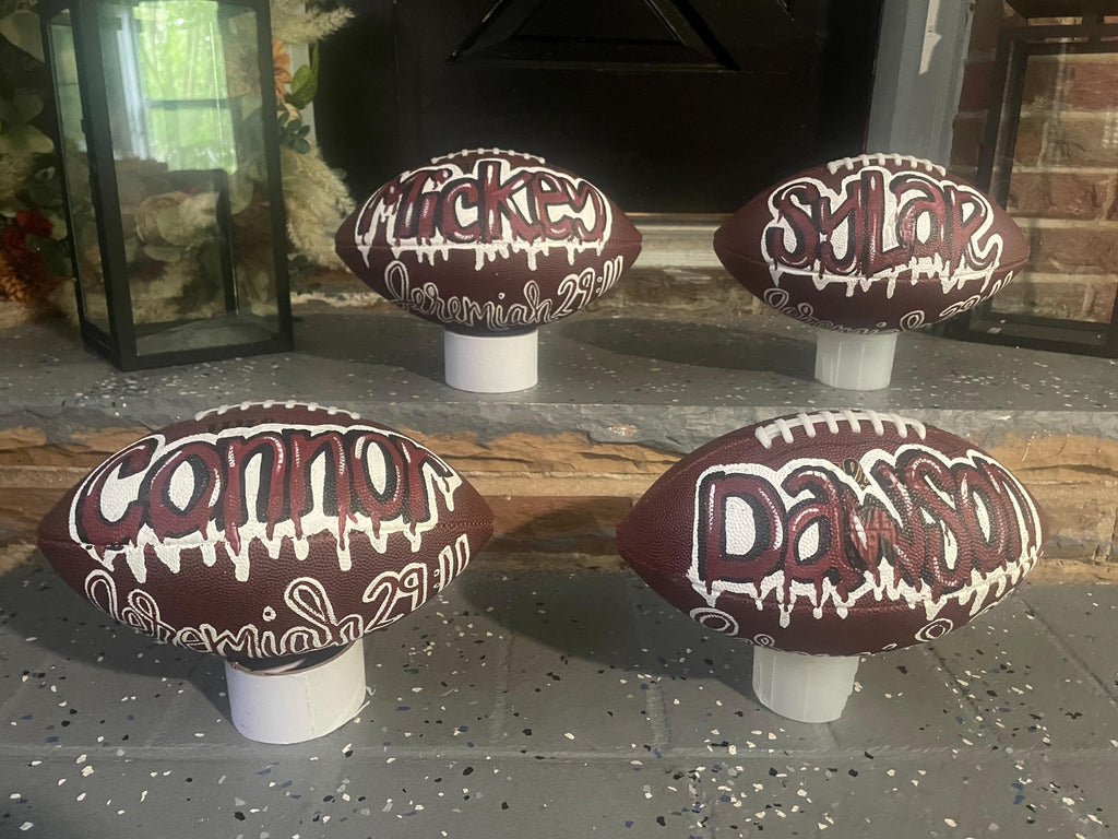 Football, Custom painted Football, Personalized football, custom sports logo football, coach gift, senior gift