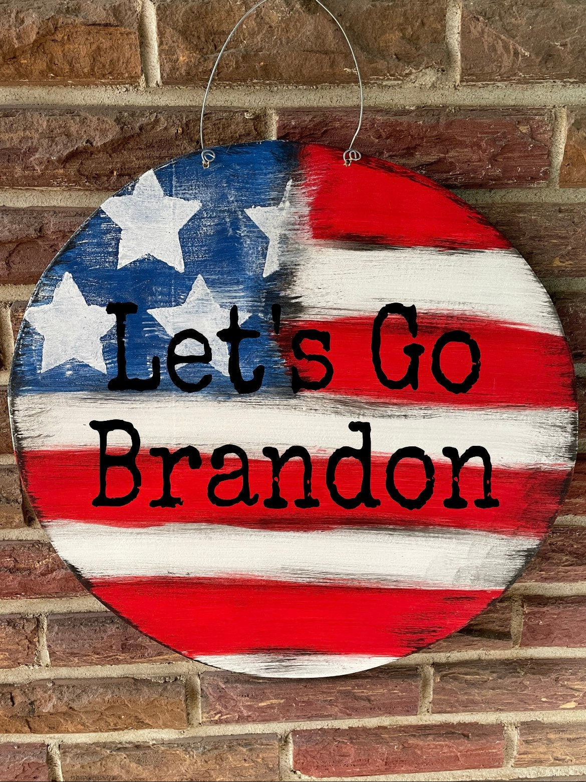 Rustic American Flag Door Hanger, Patriotic Decor