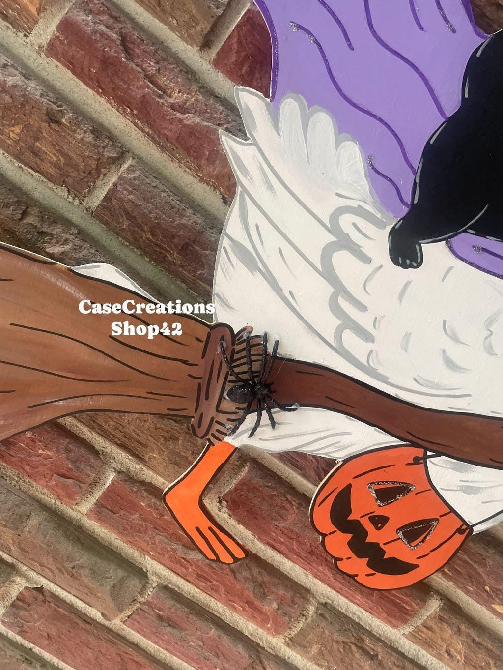 Hand Painted Witch Goose Door Hanger, Halloween Decor