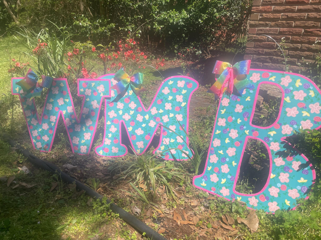 Floral Door Hanger, Letter door hanger, Spring door hanger, summer door hanger, flowers door hanger