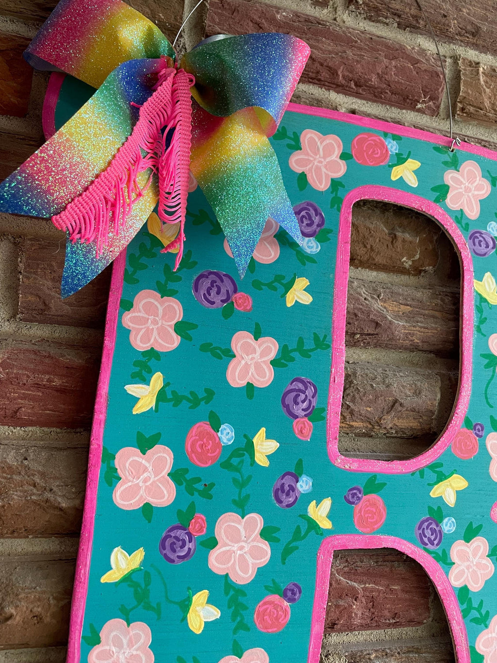 Floral Door Hanger, Letter door hanger, Spring door hanger, summer door hanger, flowers door hanger