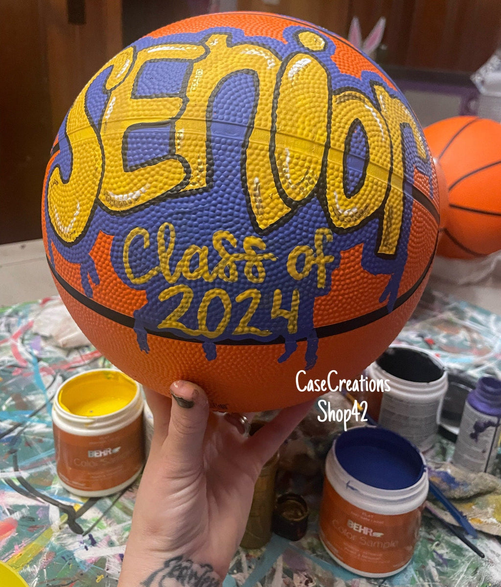 Handpainted Personalized Basketball, Custom Team Logo Decor