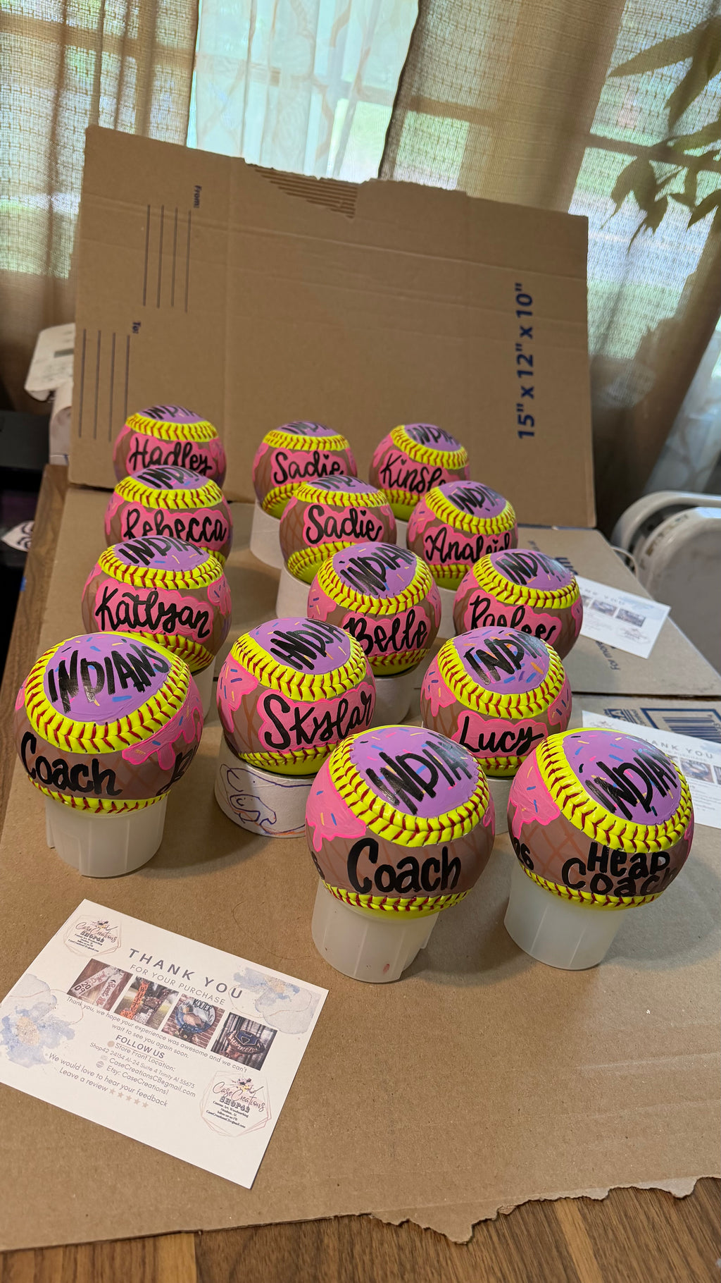 Hand-Painted Custom Softball, Personalized Team Logo, Senior Gift
