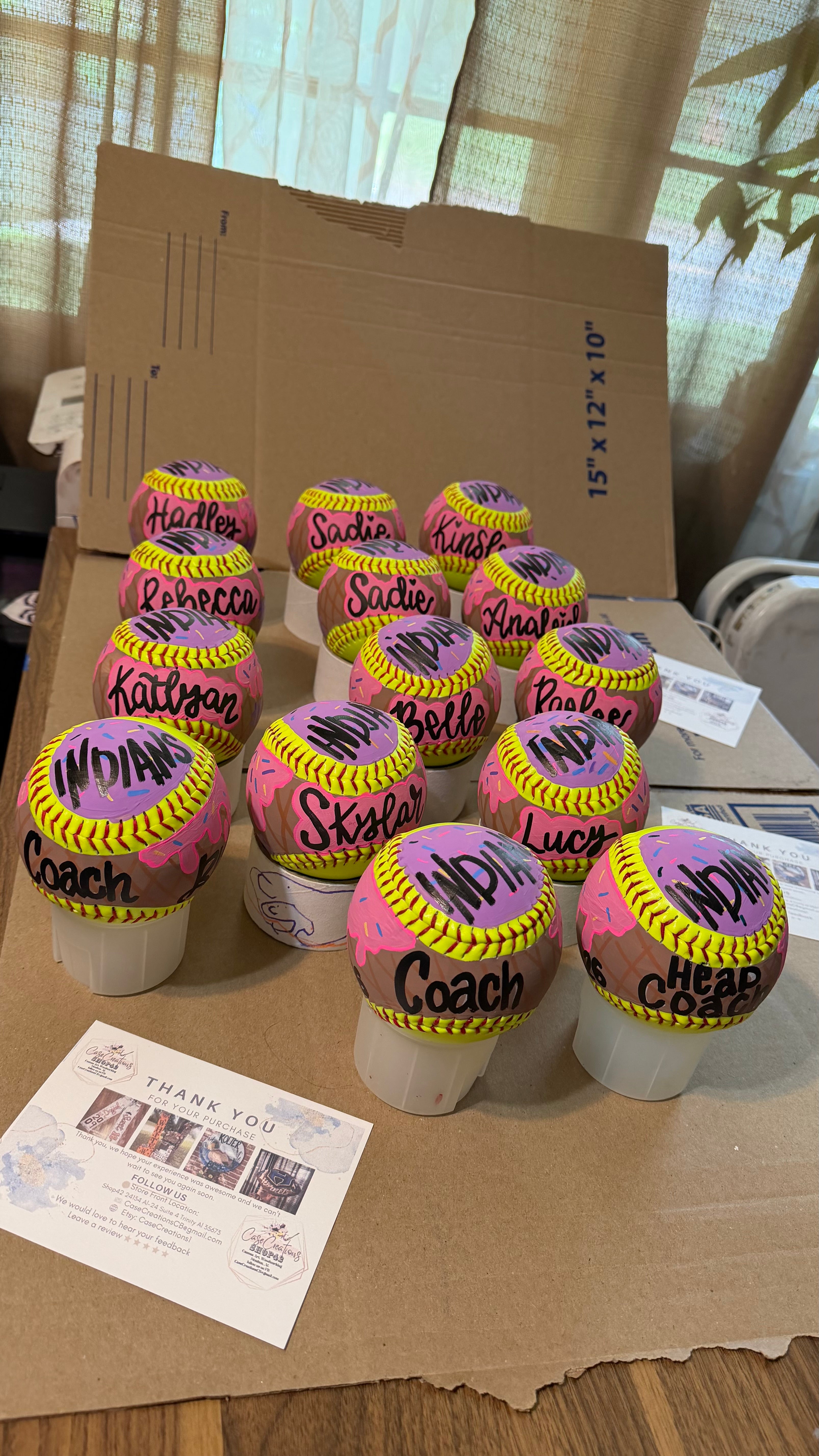 Hand-Painted Custom Softball, Personalized Team Logo, Senior Gift