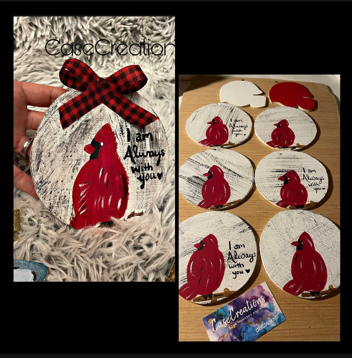 Cardinal Christmas Ornament, Memorial Gift, Always With You
