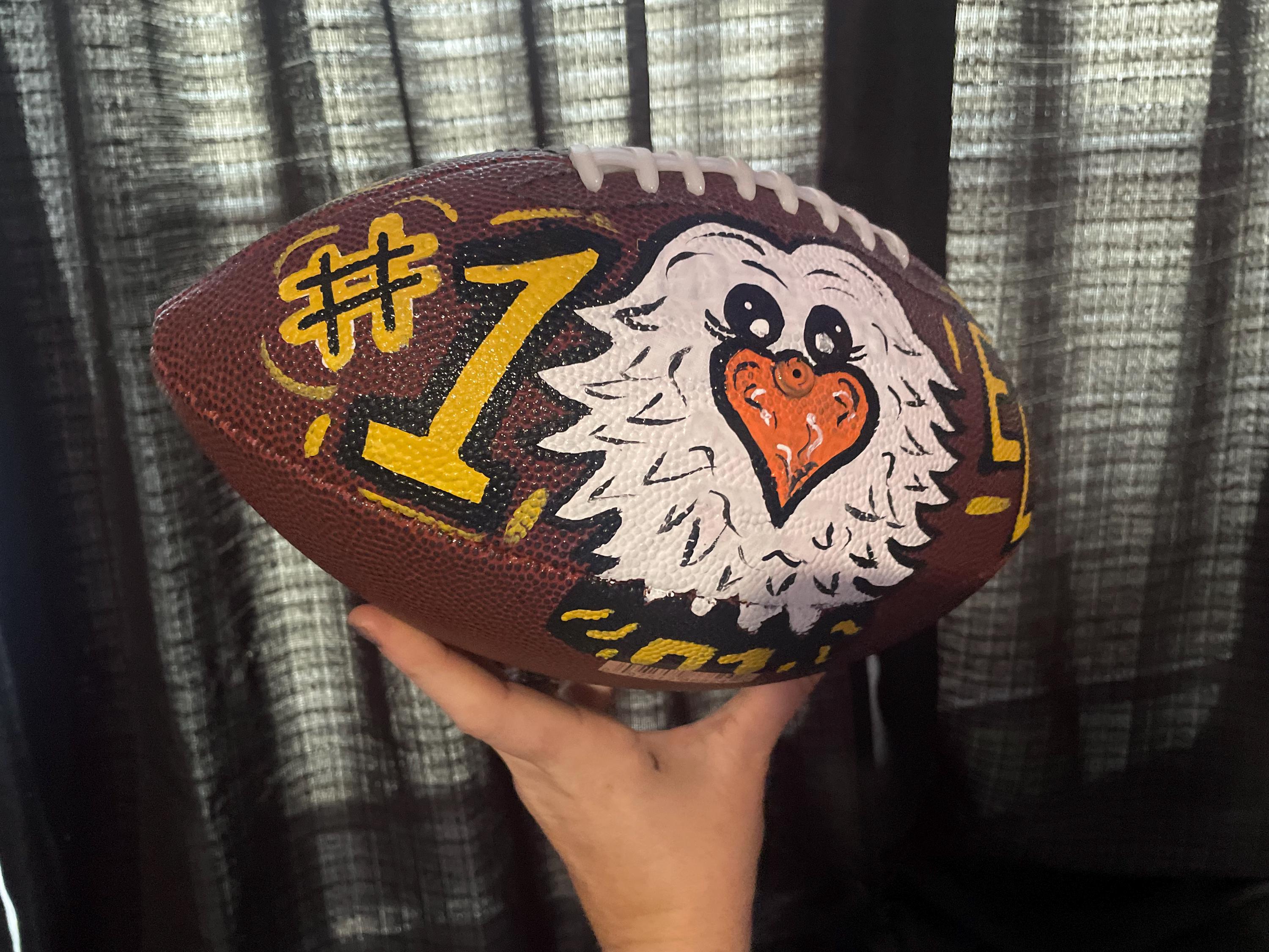 Football, Custom painted Football, Personalized football, custom sports logo football, coach gift, senior gift