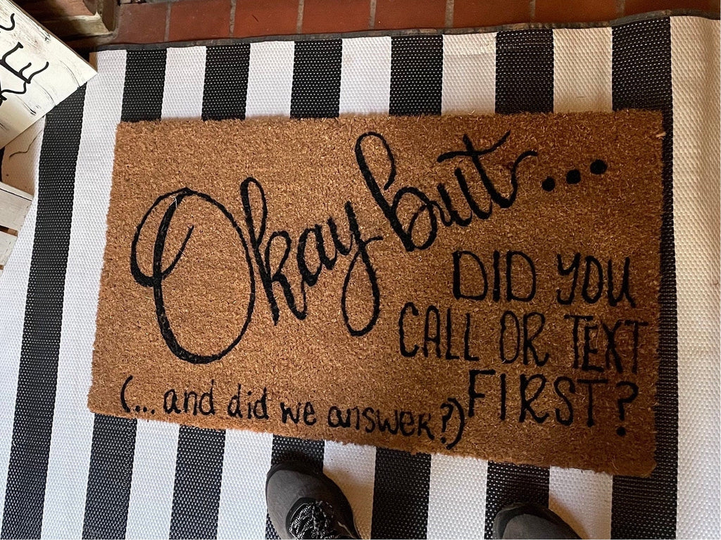 Custom Family Name Coir Doormat, Painted Porch Mat (30x18)