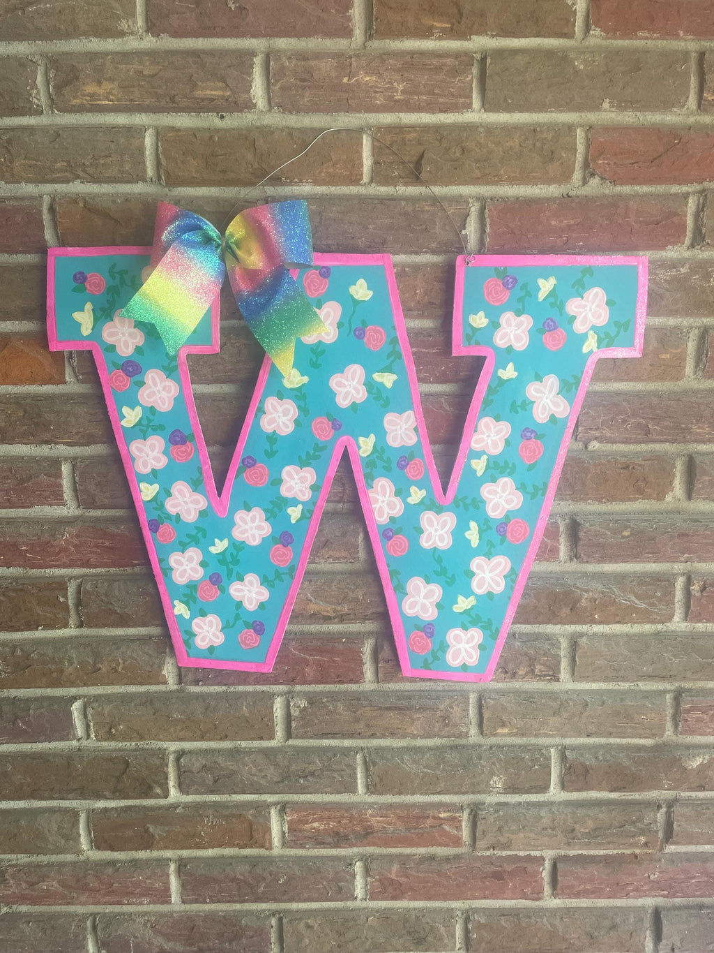 Floral Door Hanger, Letter door hanger, Spring door hanger, summer door hanger, flowers door hanger