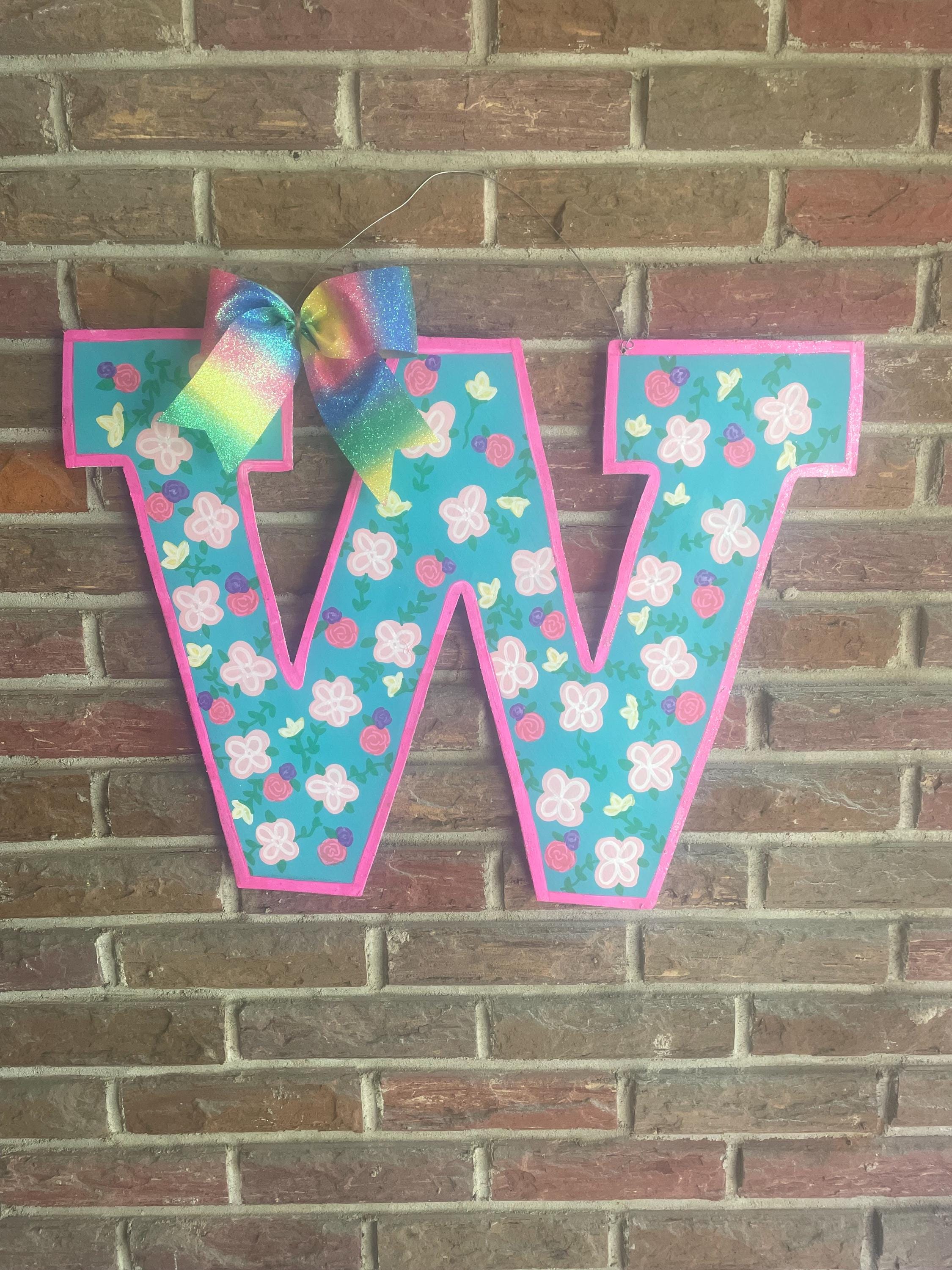 Floral Door Hanger, Letter door hanger, Spring door hanger, summer door hanger, flowers door hanger