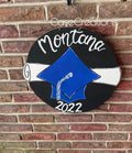 Personalized Graduation Cap Sign, Hand Painted Plywood Door Hanger