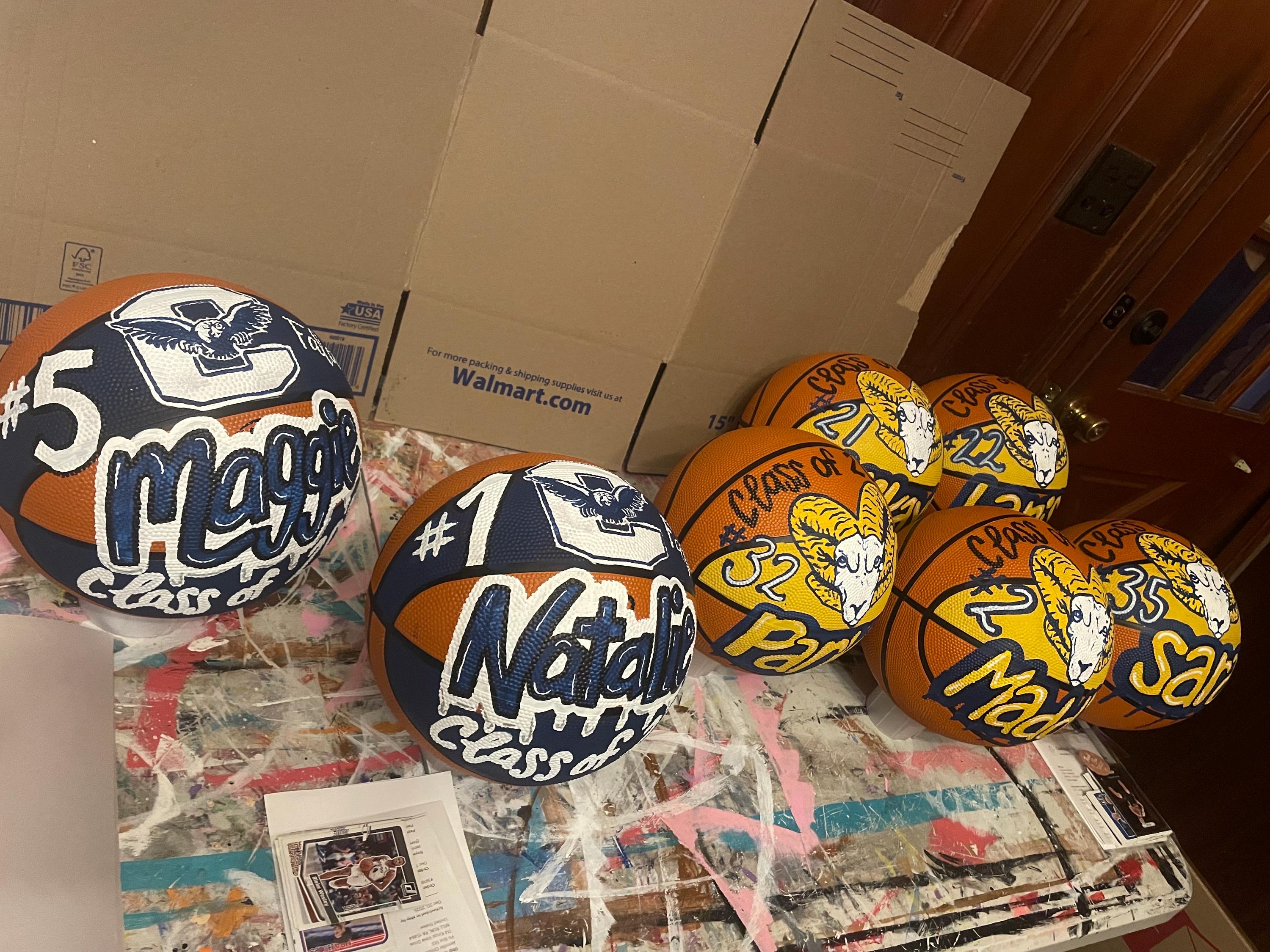 Handpainted Custom Basketball, Personalized Sports Gift, Team Logo