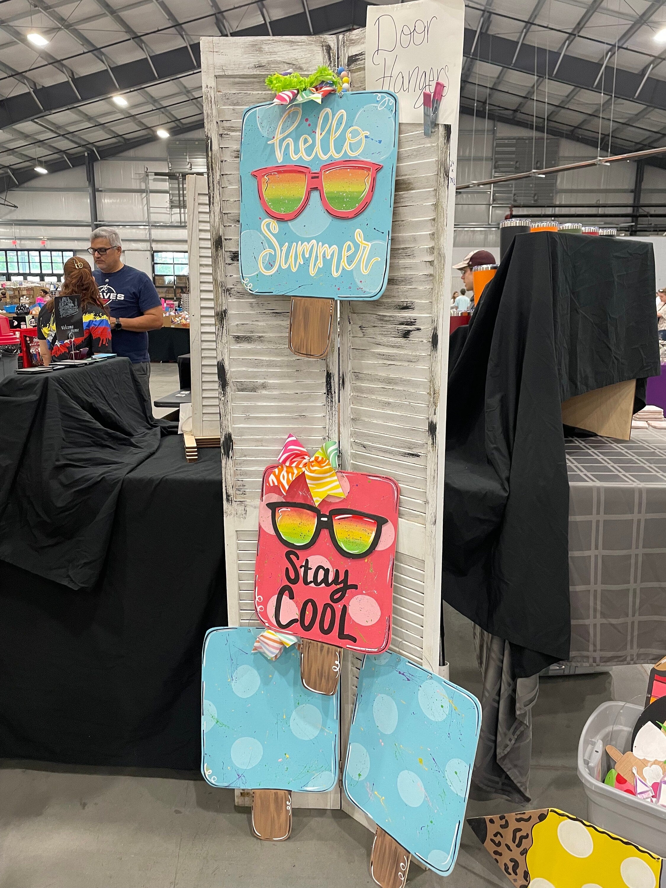 Popsicle Door Hanger, Summer door Hanger, Popsicle sign, hello summer door hanger, bright door hanger popsicle with sunglasses