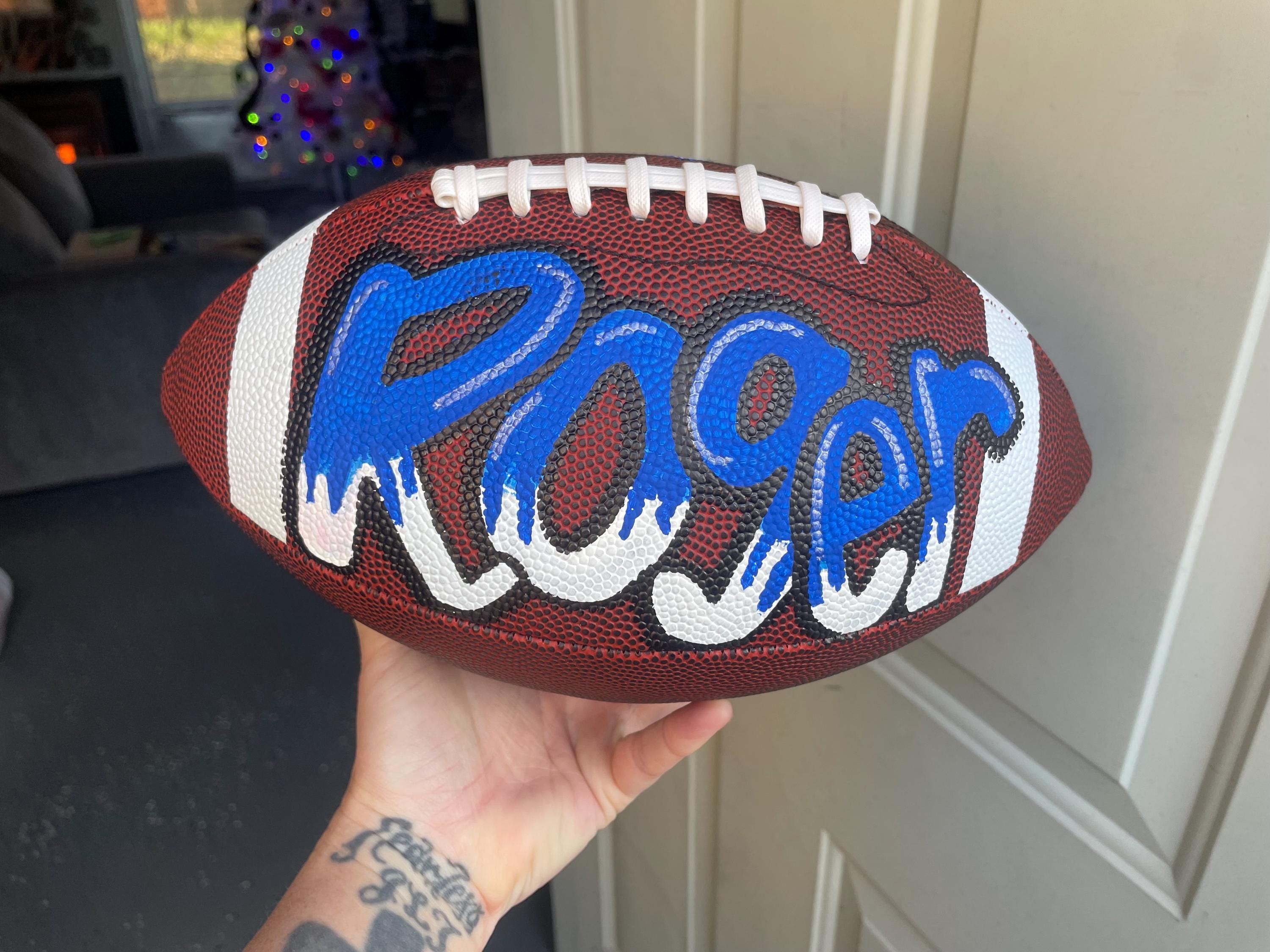 Football, Custom painted Football, Personalized football, custom sports logo football, coach gift, senior gift