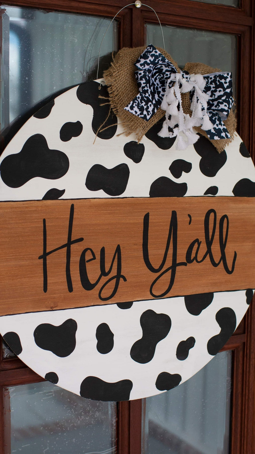 Cow print Door Hanger and porch leaner