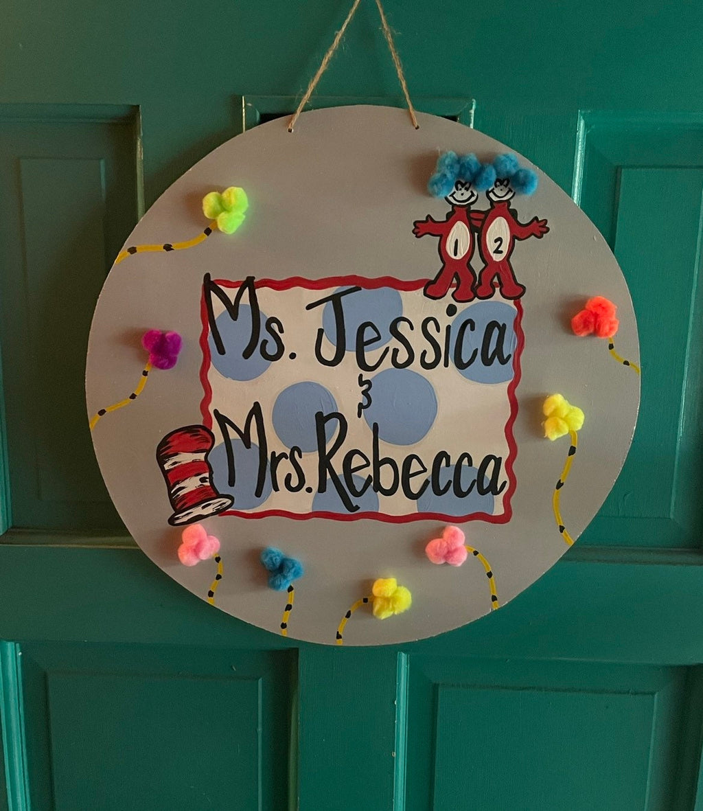 Teacher Door Hanger, Teacher Class sign, Teacher gift, Dr S. Door hanger, round door hanger.