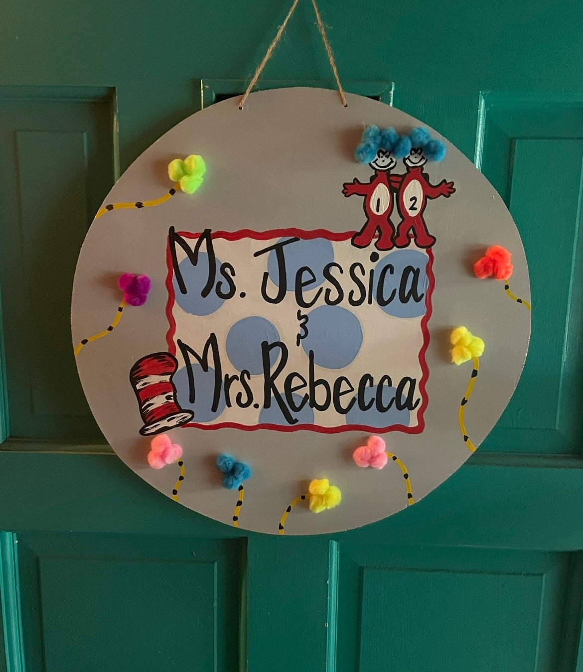 Teacher Door Hanger, Teacher Class sign, Teacher gift, Dr S. Door hanger, round door hanger.