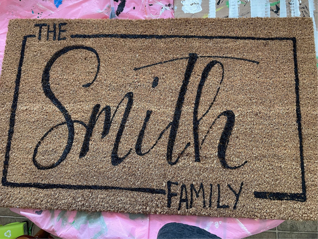 Door mat, Painted Coir Doormat- Custom Door Mat 30x18- porch mat- front door rug, Morgan wallen and feral kids