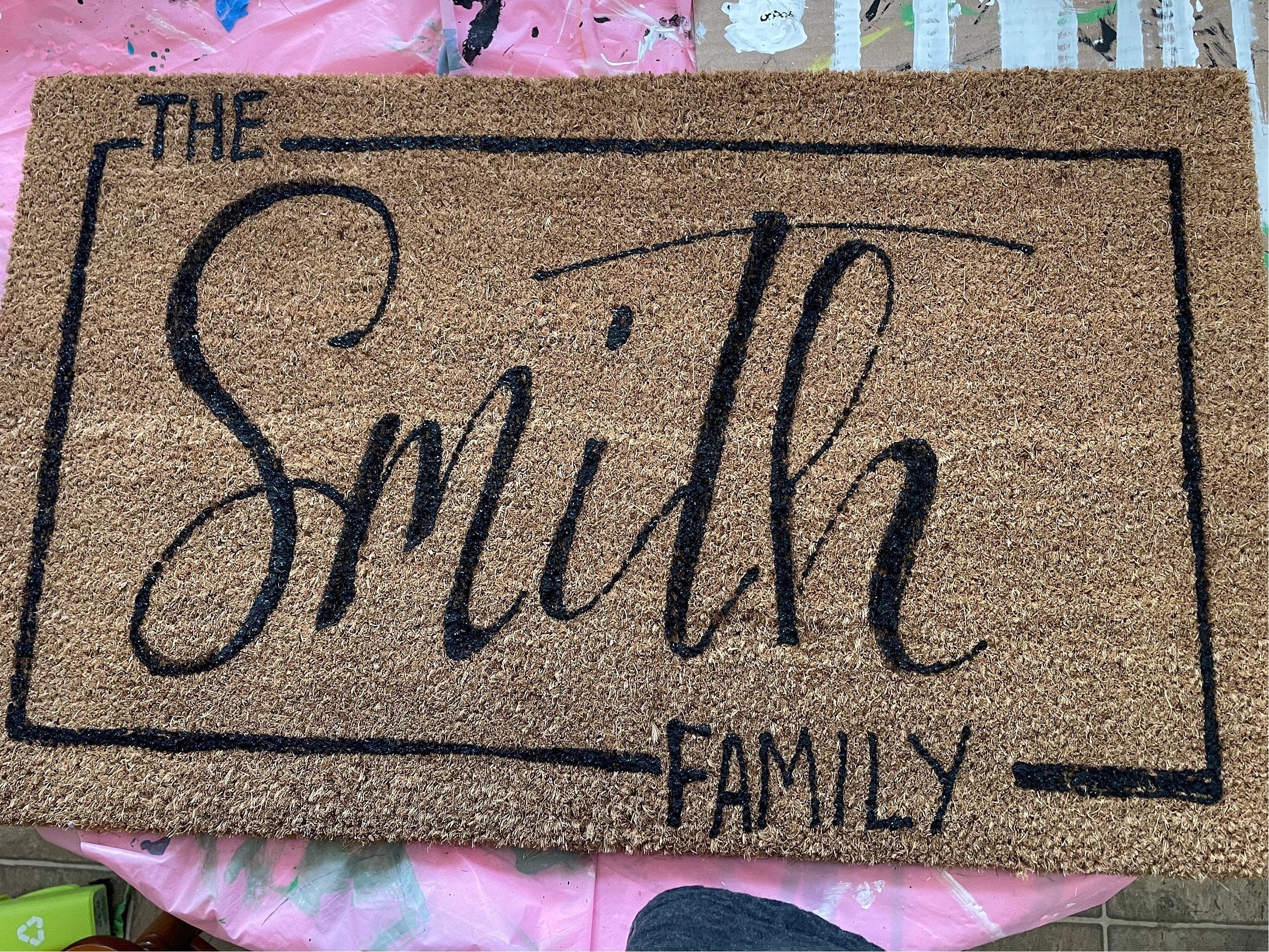 Door mat, Painted Coir Doormat- Custom Door Mat 30x18- porch mat- front door rug, Morgan wallen and feral kids