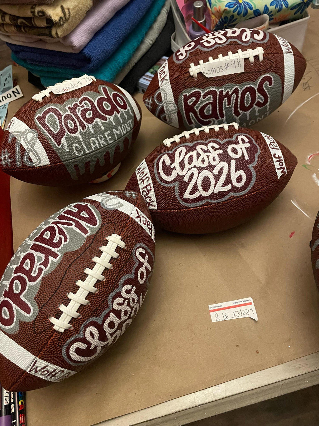 Football, Custom painted Football, Personalized football, custom sports logo football, coach gift, senior gift