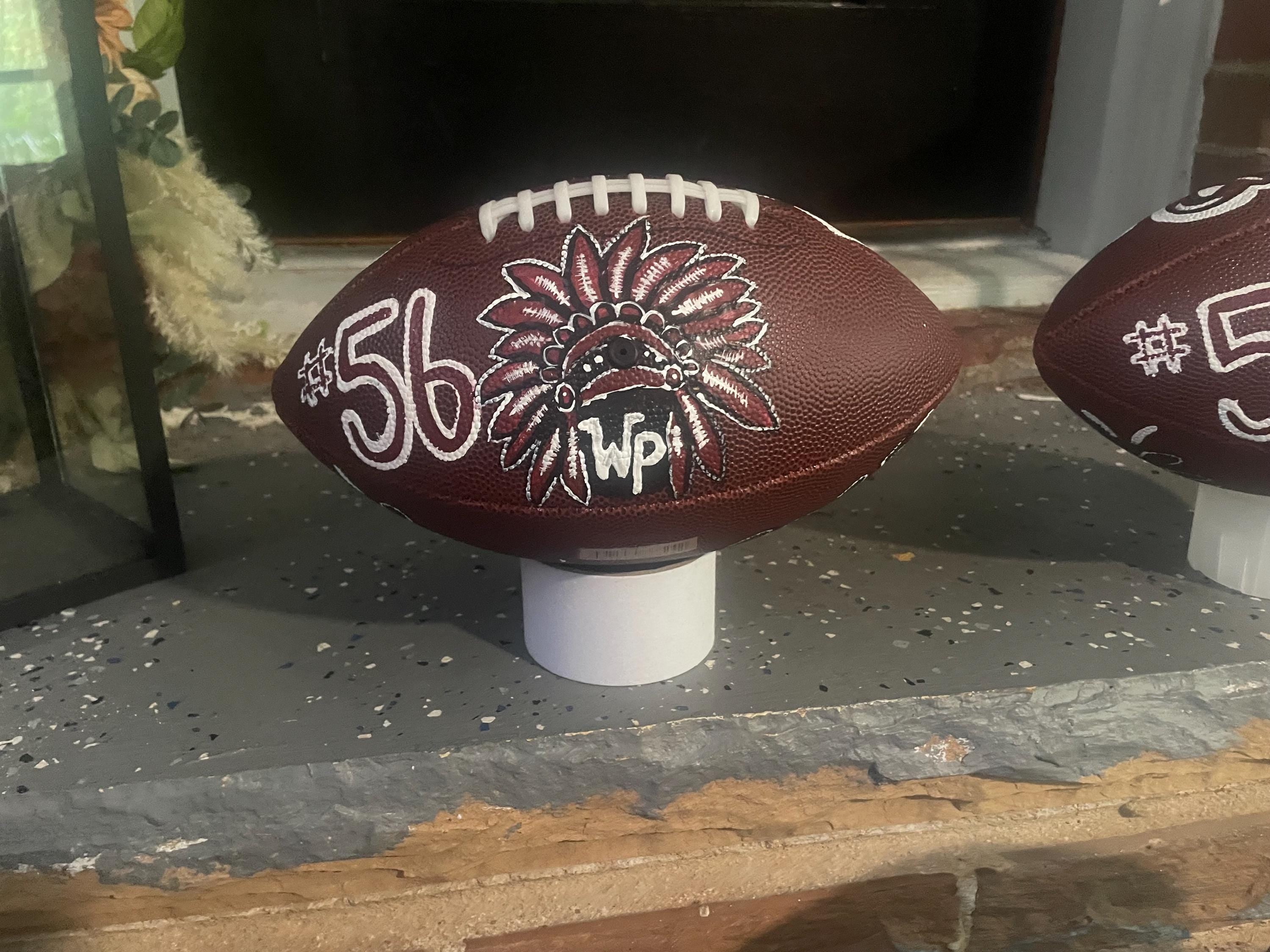 Football, Custom painted Football, Personalized football, custom sports logo football, coach gift, senior gift
