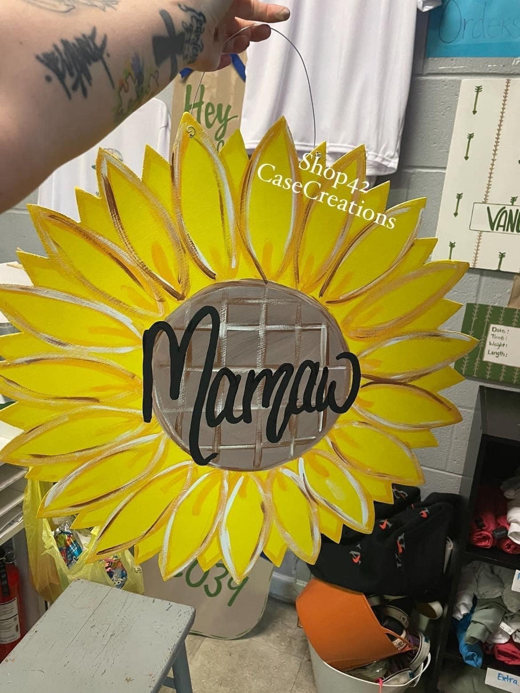 Mother’s Day Gift, Sunflower door hanger, Mimi, Grandma sunflower door hanger, bright sunflower door hanger,