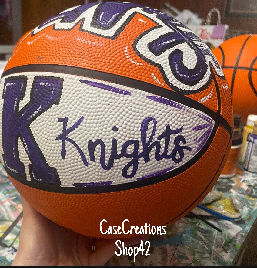 Handpainted Personalized Basketball, Custom Team Logo Decor