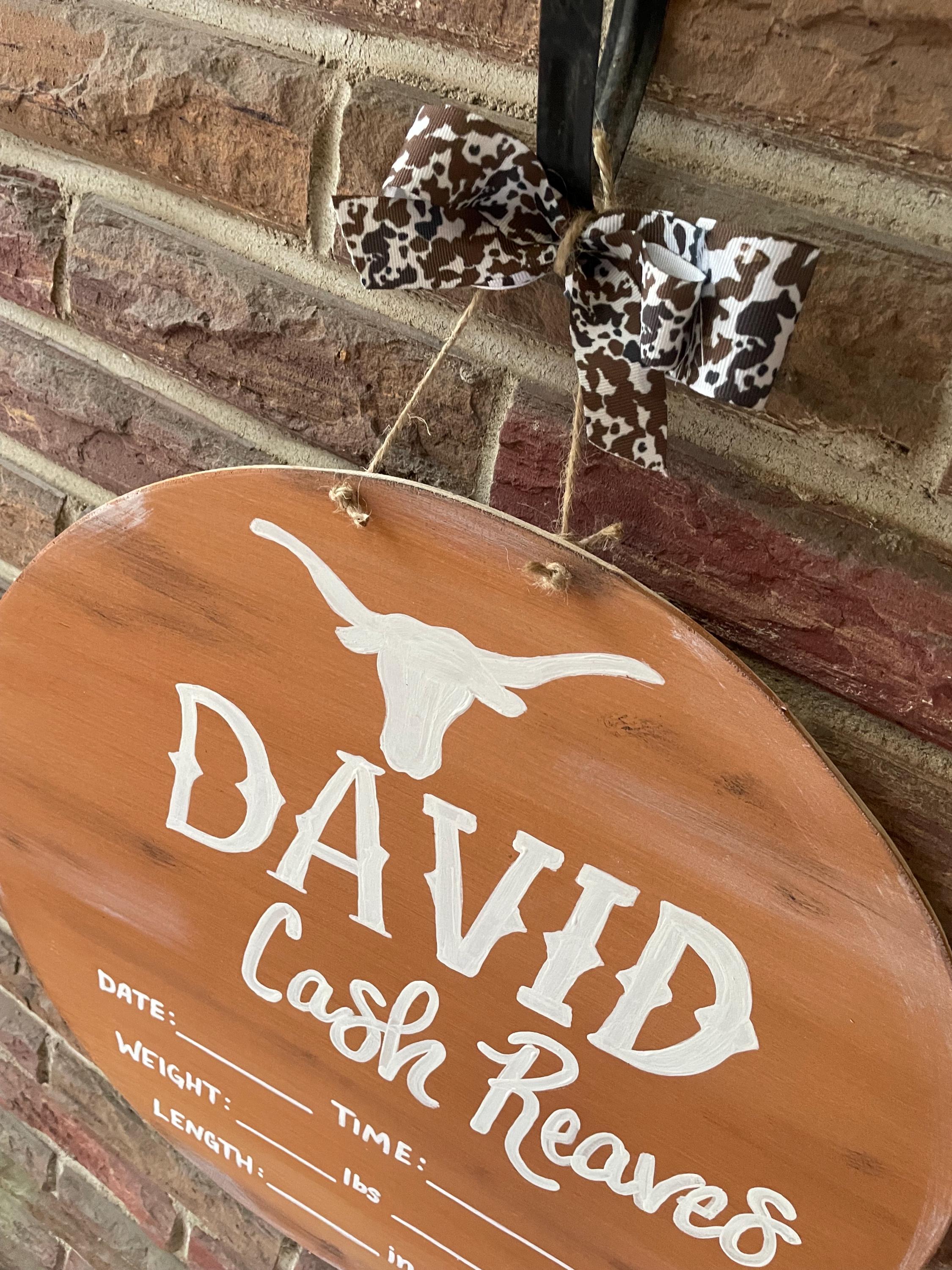 Handpainted Baby Boy Hospital Door Hanger, Western Theme