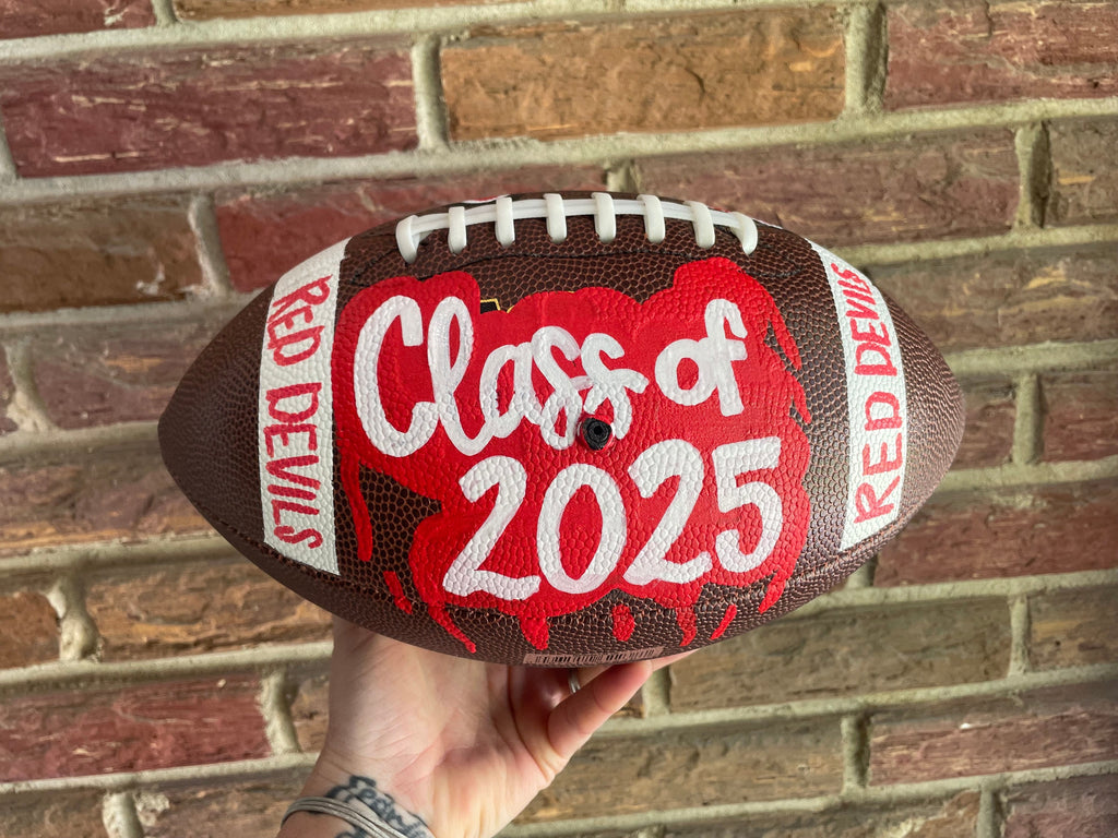 Football, Custom painted Football, Personalized football, custom sports logo football, coach gift, senior gift